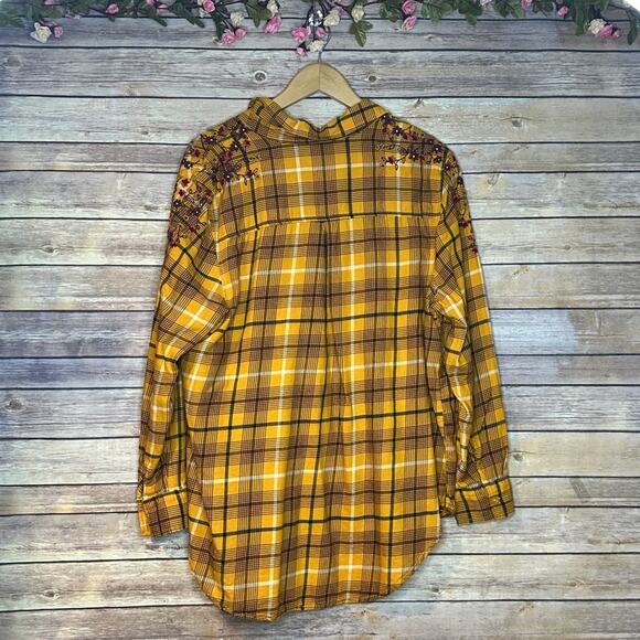 Terra & Sky Ochre Harvest Plaid Button Down Shirt - Picture 2 of 8